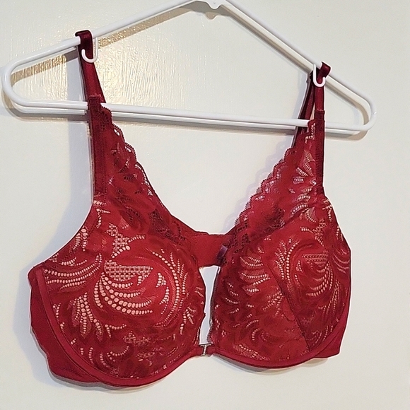 Brand new red lace padded push up bra Adore Me 38C Sexy red bra Valentines - Picture 1 of 10